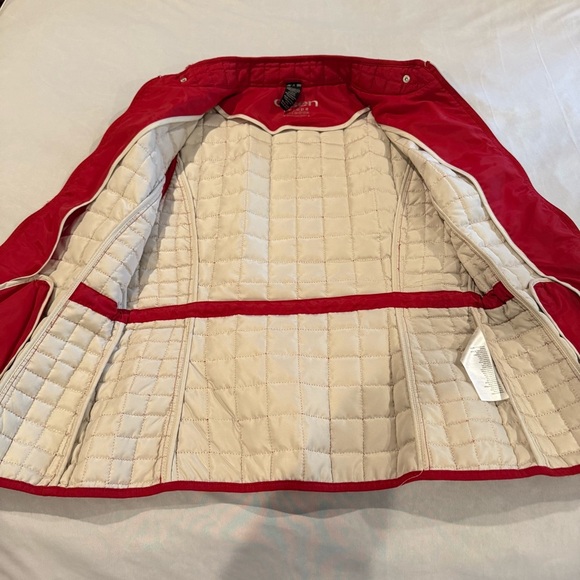 Olsen Europe Quilted Vest Red Sporty Design Classy Women's Size 10 - Picture 4 of 16